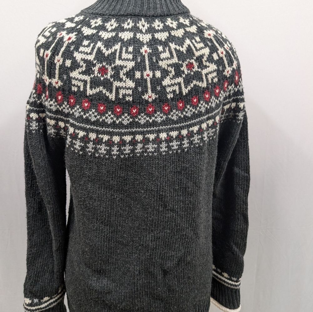 Women's Dark gray and White Patterned Sweater - Picture 3 of 6